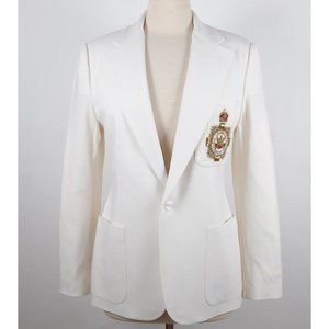 Ralph Lauren Purple Label Collection jacket sz 8 white embroidered logo patch